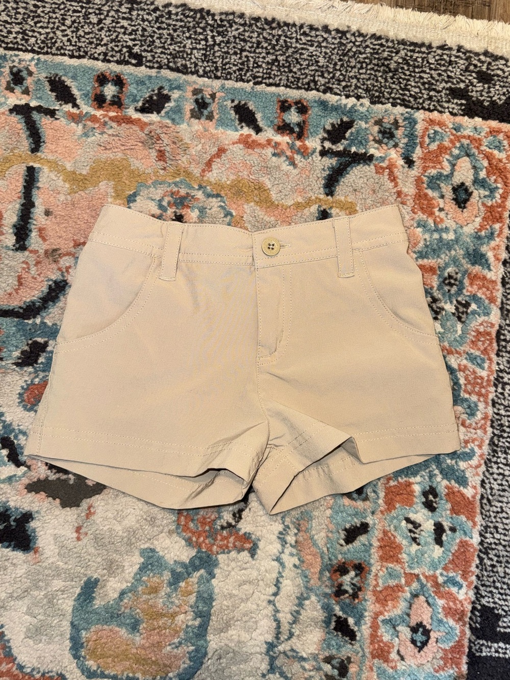 Patagonia Girls Tan Adjustable Waist Nylon Casual Outdoor Shorts Size 5/6 Girl